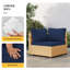 Ensemble de conversation 5 pièces en rotin beige avec décorations beiges pour l'extérieur-313129324