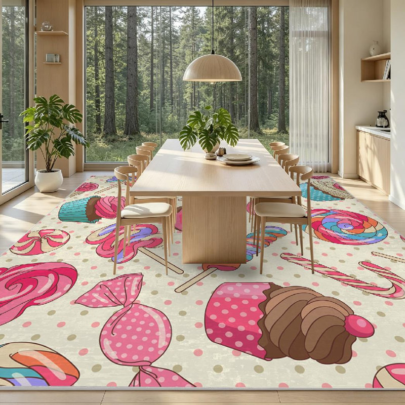 Tapis jaune bonbon délavé à la machine, Rectangle 71 po x 98 po