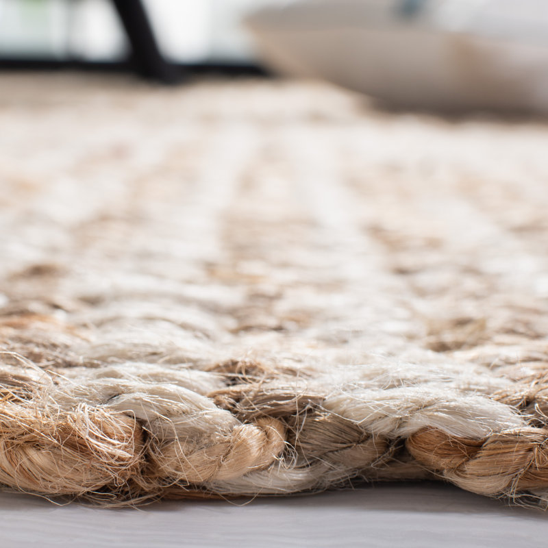 Tapis ivoire tissé à la main Chester, Carré 5 pi