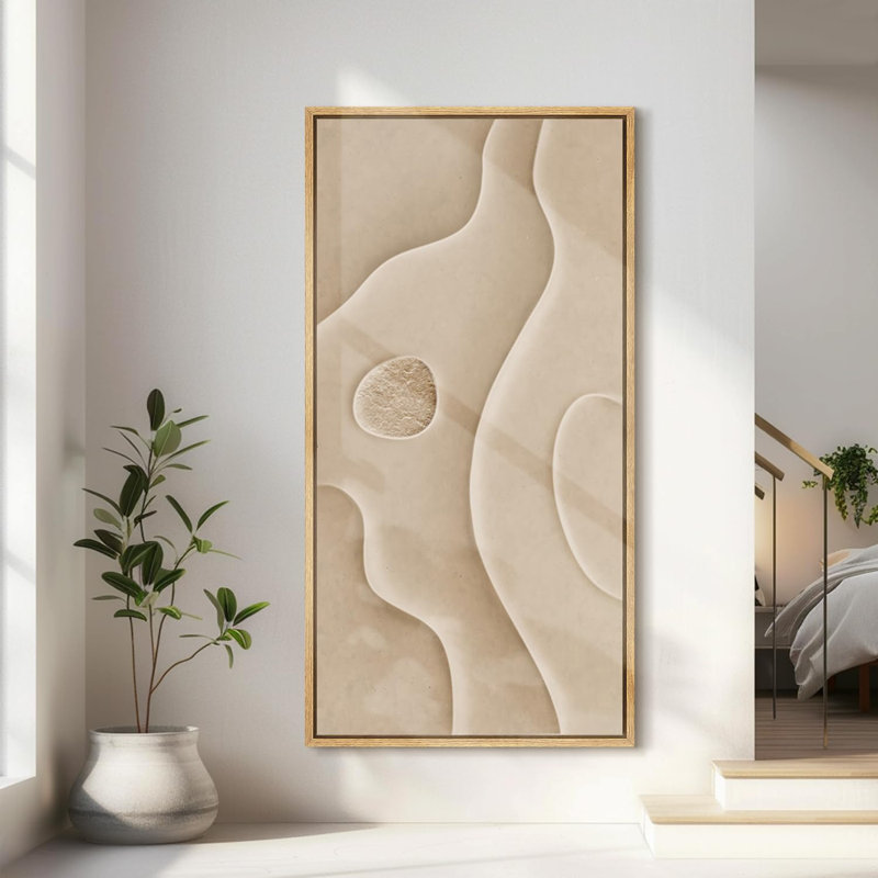 Abstract Sandy Texture with Smooth Curves Modern Art, 60" H x 30" W