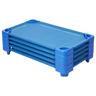 ECR4Kids Stackable Kiddie Cot, Toddler Size, Classroom Furniture, Blue, 5-Pack -  ELR-16113-CSPK