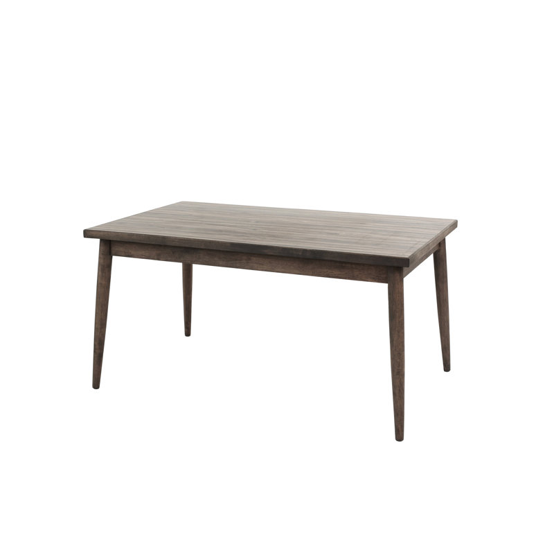 Table de salle à manger contemporaine contemporaine et en bois massif avec des pieds élégants et modernes au fini noyer