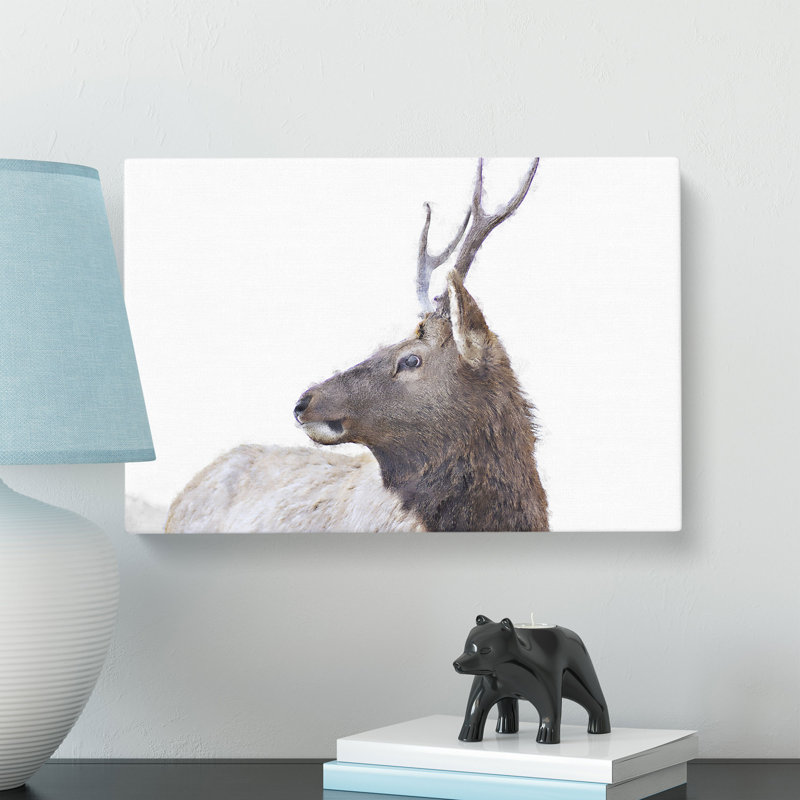 Young Elk - Wrapped Canvas, 35cm H x 50cm W x 3cm D