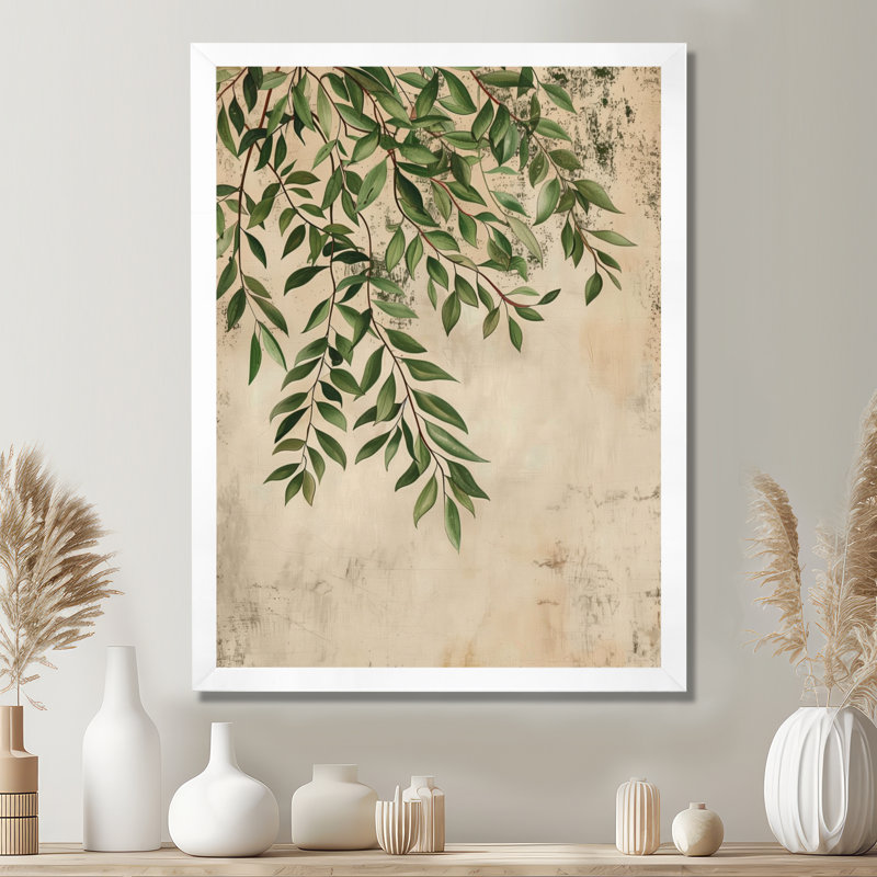 «Green Botanical Plant Vines I - Plants», art mural, H 32 po x l 24 po x P 1 po, Toile tendue