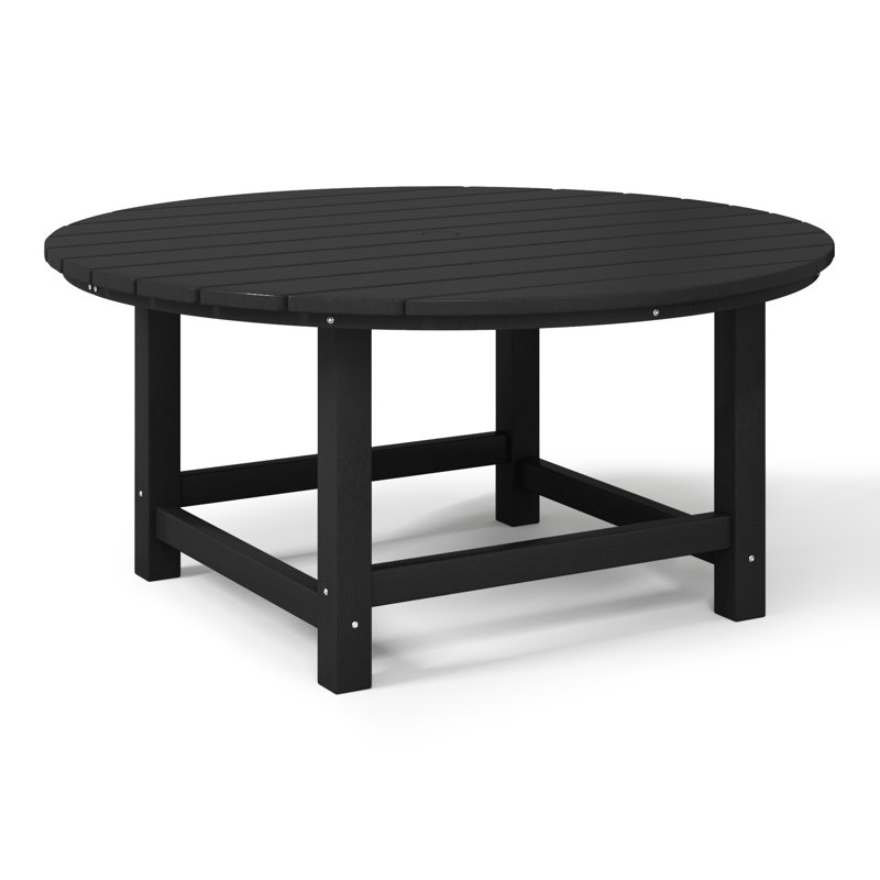 Table basse ronde en polyester Adirondack de 38 po Laguna, Noir, noir, noir, noir