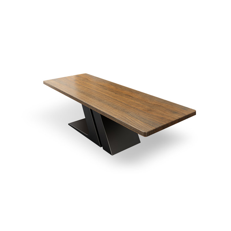 Tables de salle à manger en bois massif brun, H 29,53 po x L 55,12 po x l 27,56 po