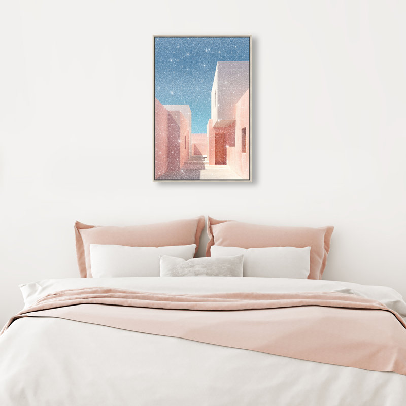 Structured Pink I Print by Oliver Gal, 37"H x 25"W, Silver Floater Frame