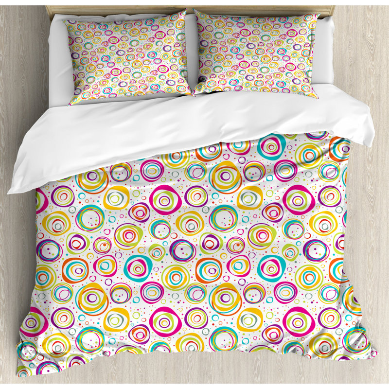 Modern & Contemporary Polyester Geometric Shapes Duvet Cover, King Duvet Cover + 2 Standard Shams