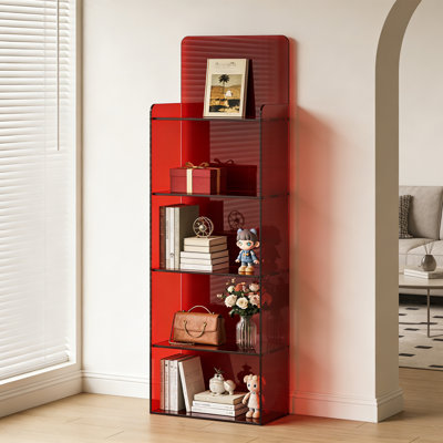 Red acrylic display bookcase