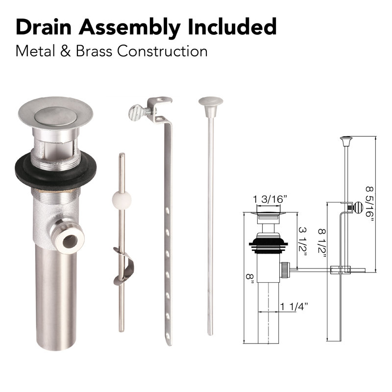 Castille 2-handle Bathroom Faucet with Drain Assembly, Brushed Nickel