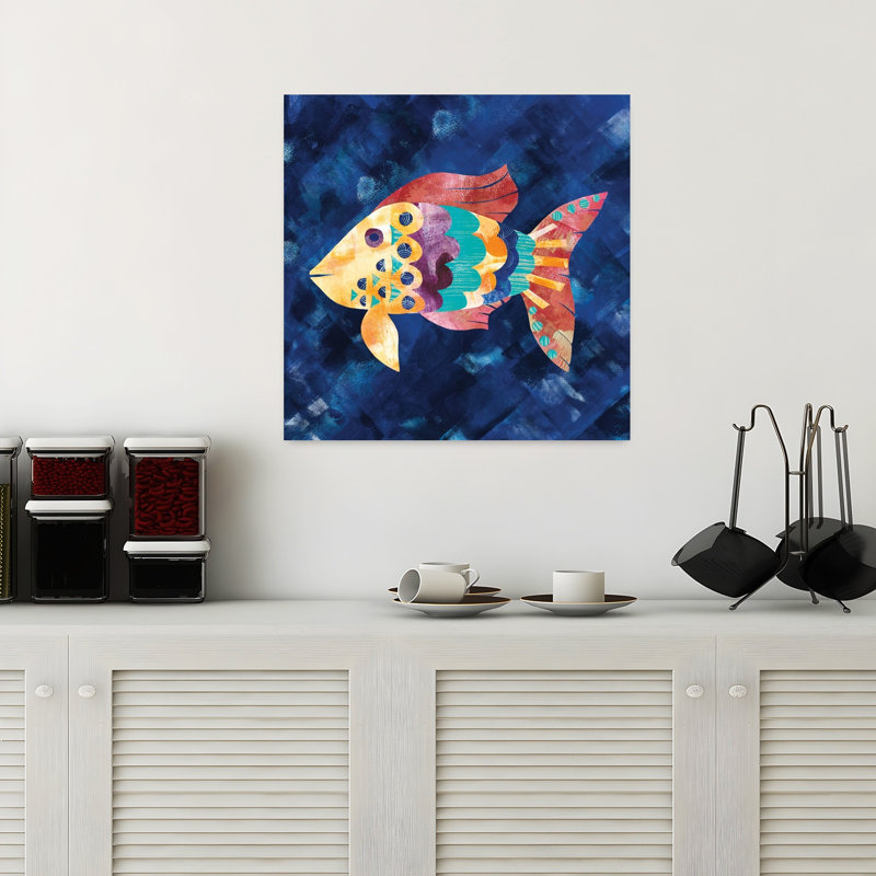 Boho Reef VI, poisson, océan côtier, art, H 18 po x l 18 po