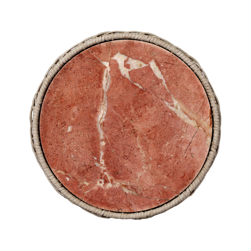 Brixby Outdoor Round Side Table, Desert Marble