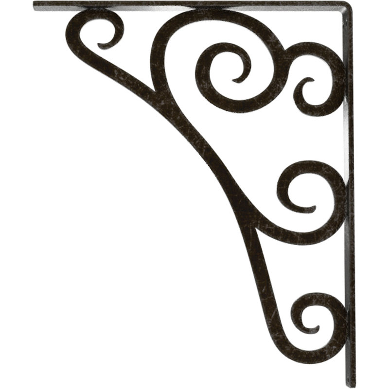 Support en fer forgé Tristan de l 1 1/2 po x P 12 po x H 15 po (support central simple), argent chaud antique