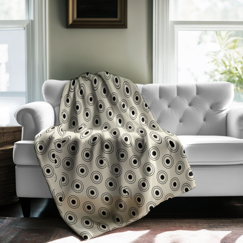 Mono Spots - 1 Piece Premium Sherpa Blanket 0097, 60" W x 80" L