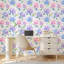 Papier peint adhésif peler et coller en PVC, revêtement mural auto-adhésif amovible avec aquarelle hortensias, imprimé floral mauve, imperméable pour la décoration intérieure - rouleau