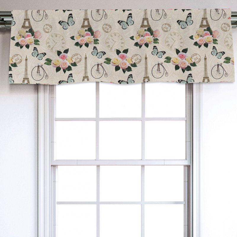 Sateen Floral Ruffled Window Valance