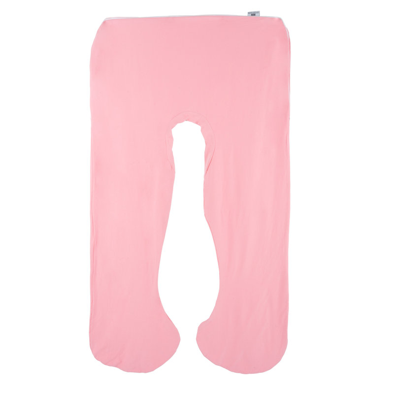  Full Body Pregnancy Pillow Cover- U-Shaped Soft Cotton Replacement Pillowcase with Zipper, Pink
