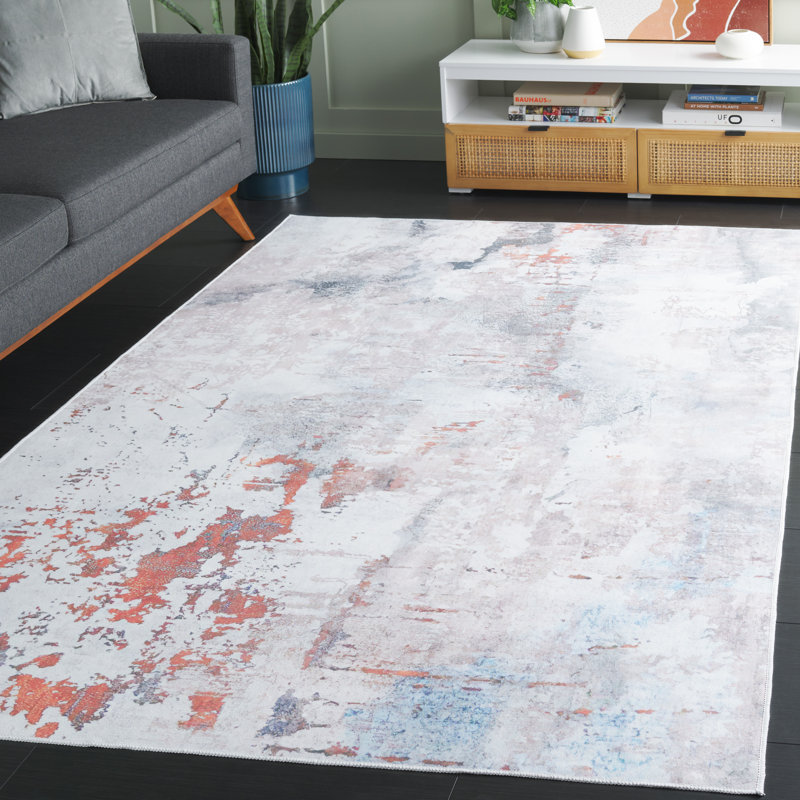 Zoen Performance Machine Washable Abstract Rug, Rectangle 5' x 8'