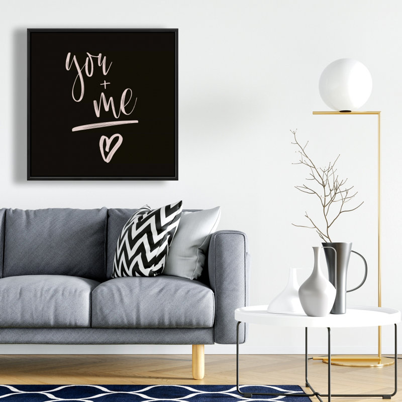 Toile encadrée «You + Me» pour chambre à coucher noire | Décoration intérieure