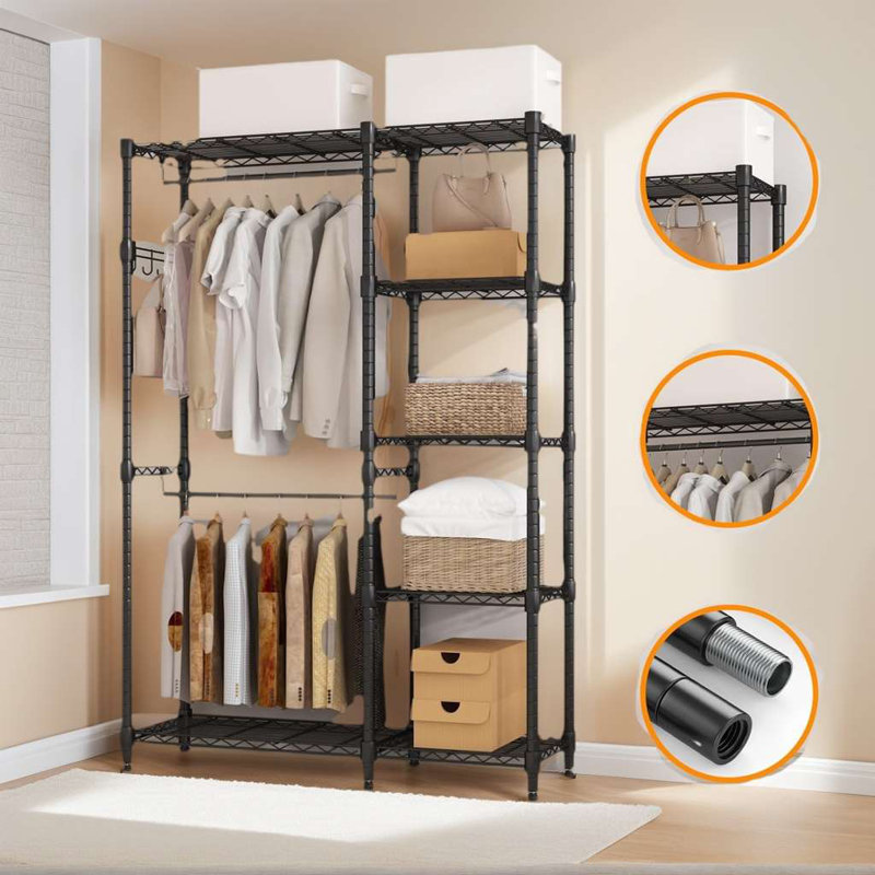 Anjo 114.3 cm Rolling Clothing Rack