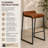 Martiana Upholstered Counter Stool with Metal Frame-730545702