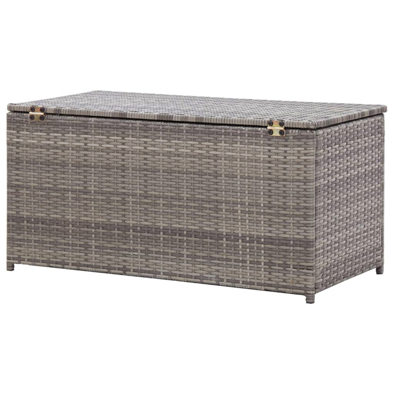 Symple Stuff Briones 100cm W 0L Water Resistant Wicker Deck Box in Grey