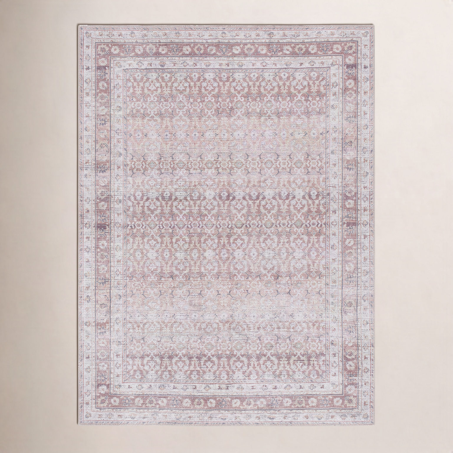 Angiela Machine Washable Floral Rug, Rectangle 8'10" x 11'11"