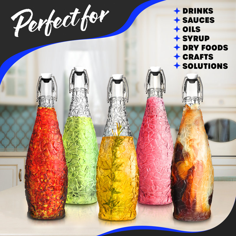  Ensemble de 6 bouteilles en verre 33 oz