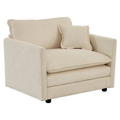 Paire de chaises d'appoint en chenille beige, structure en bois, rembourrage en éponge, sièges de salon relaxants de 2 places, revêtement en chenille, chaises, structure solide pour la durabilité, gracieux