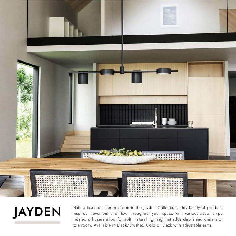 Jayden 4 - Light LED Pendant, Black