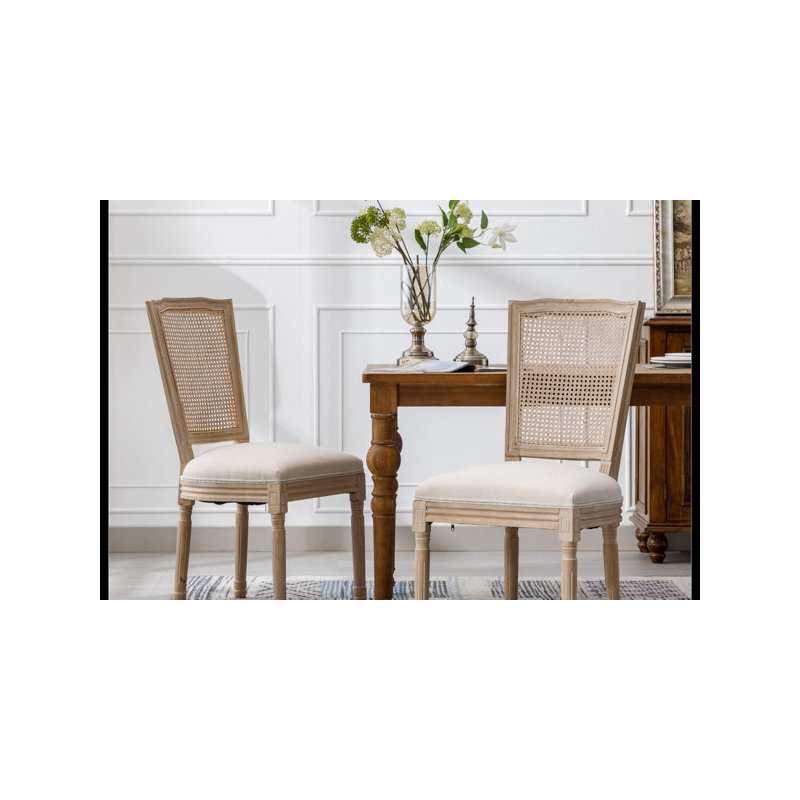 Idalia 18.9'' H Fabric Upholstered Side Chair, Cream