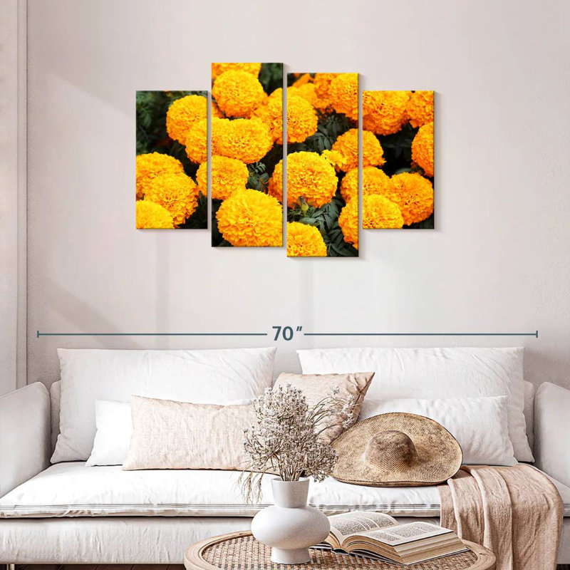 Harnek Mexican Marigold Flowers, 27" H x 43" W