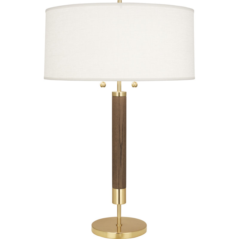 Lampe de table standard 28,3 "avec prise Dexter, Noyer / Laiton