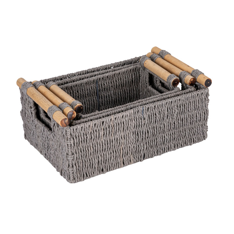 Household Essentials Decorative Basket, Gray