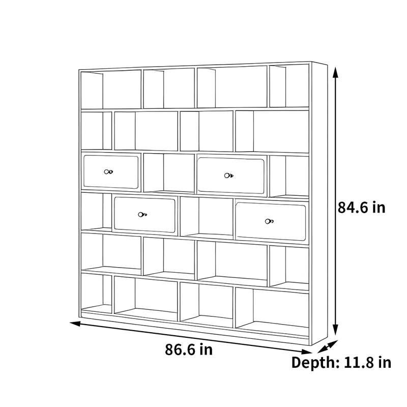 Patnaude, (6 tablettes) H 84,6 po x l 86,6 po x P 11,8 po