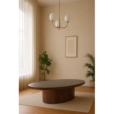 Table basse en bois d'acacia et grand carreau