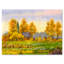 Haystacks on Orange Fields II - Peinture sur toile-59843665-59843655