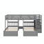 Lit superposé double au-dessus de simple et double, construit avec des sections de rangement-518452169