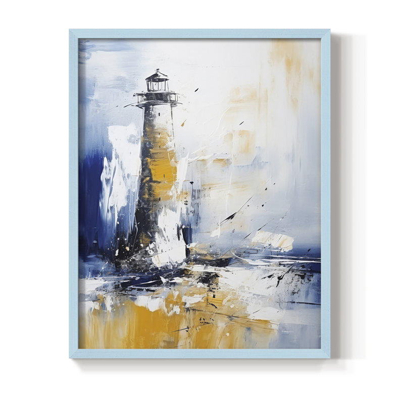 «NAUTICAL Series», reproduction encadrée en bois massif, H 11 po x l 9 po, Bleu