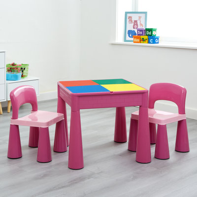 Kids 5 Piece Square Play Or Activity Table and Chair Set