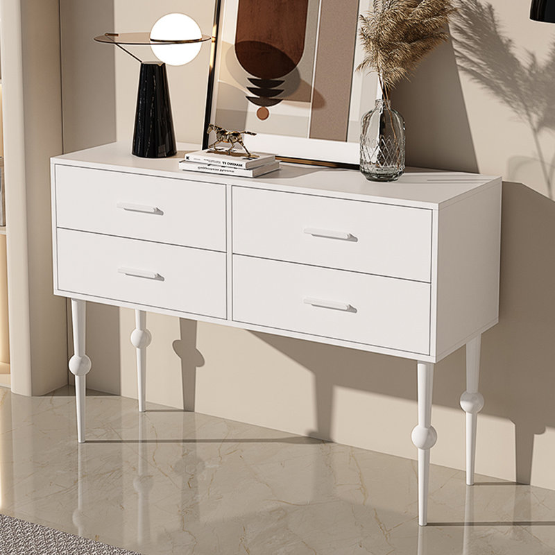 Console rectangulaire en bois manufacturé blanc, H 33,46 po x L 31,50 po x l 15,75 po, Blanc