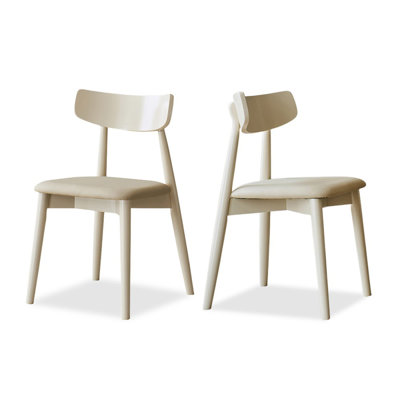 Beige Solid back side Chair(Set of 2)