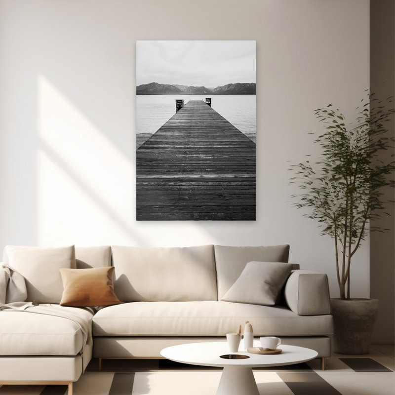 Tranquility Cove - Photographie de paysage, art de la jetée blanche, H 60 po x l 40 po