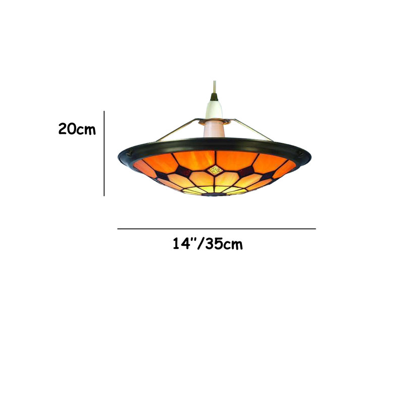 Springport 15cm H Glass Bowl Pendant Shade ( Screw On ) in Red, Beige/Brown