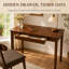 Bureau d'écriture en bois massif, bureau d'ordinateur pour bureau à domicile, bureau de travail avec tiroir de rangement et pieds en bois