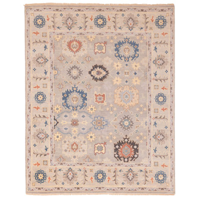 Modern Oushak Grey Rug 7'10" x 9'8"