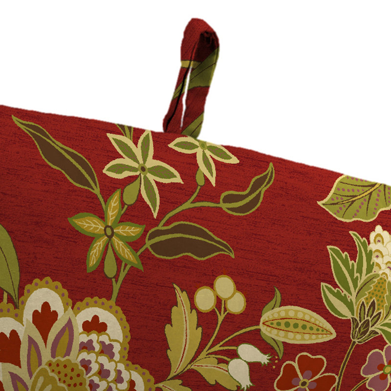 72" x 22" Outdoor Chaise Lounge Cushion with Ties and Loop, Alberta Salsa Floral