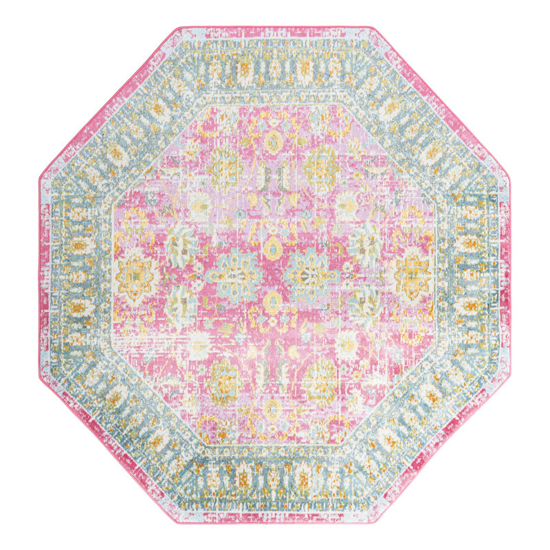 Haefner Floral Indoor Rug, Octagon 6' x 6'