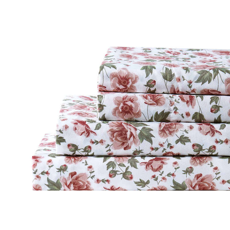 Microfiber Floral Sheet Set, Full