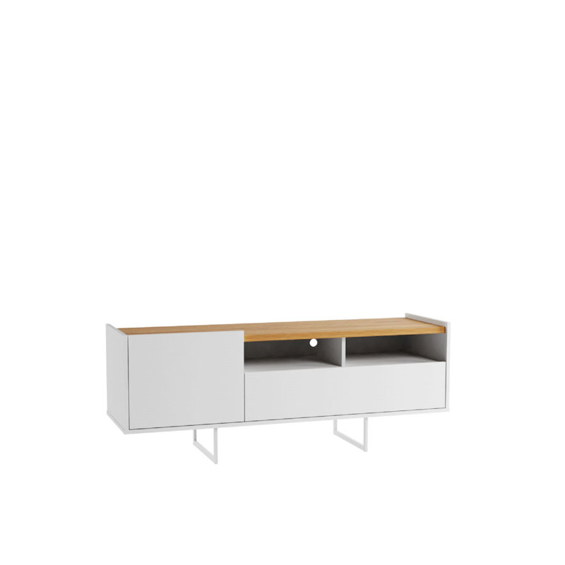 Winston 53.14" Modern 4-Shelf TV Stand for TVs up to 50" in Cinnamon and White, White